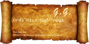 Gránicz Gyöngyi névjegykártya